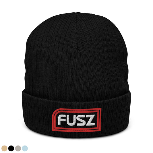 Adult Beanie Ribbed - Embroidered Fusz Sticker