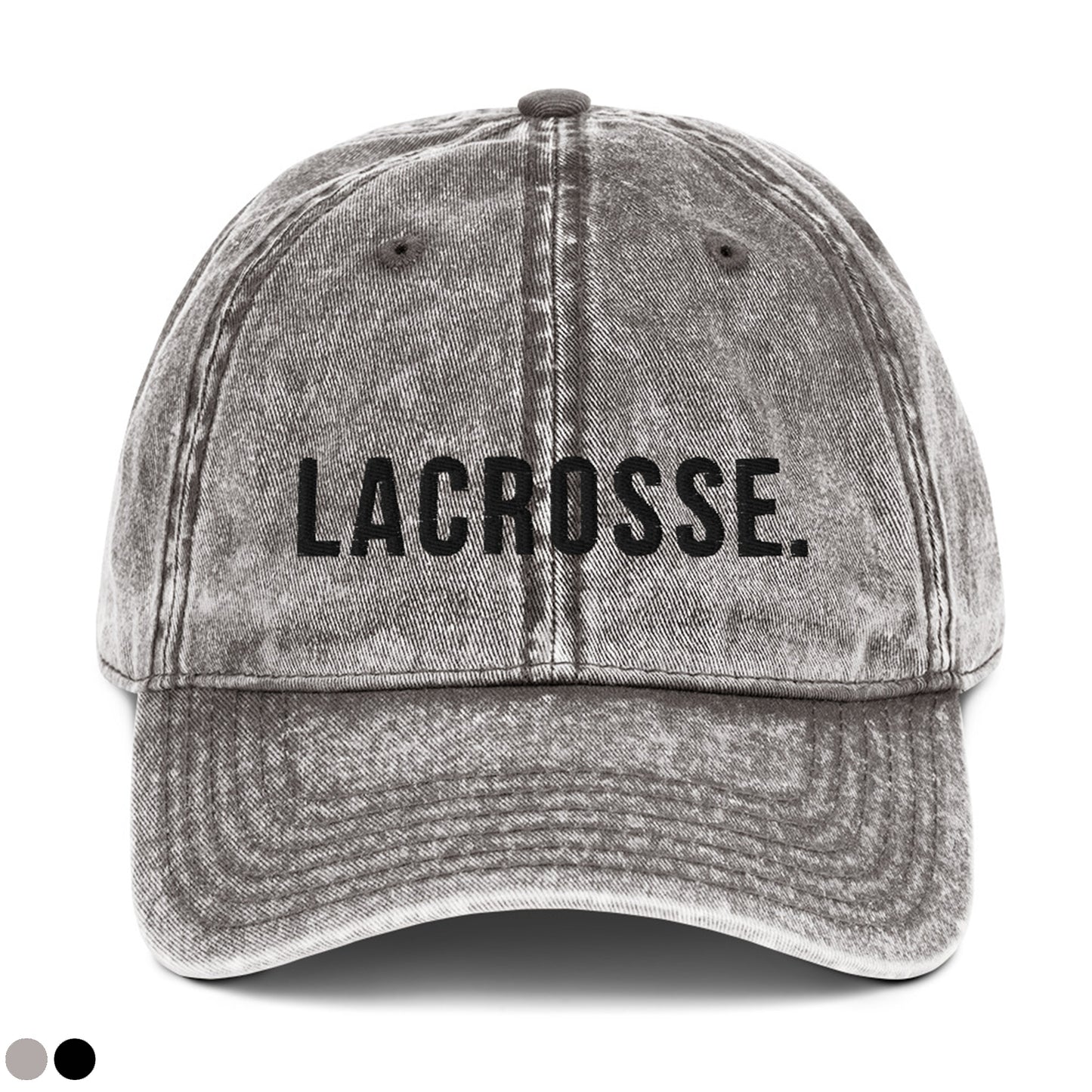 Adult Vintage Twill Hat - Embroidered Lacrosse