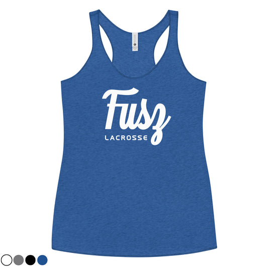 Women's Racerback Tank - Fusz Lacrosse Script