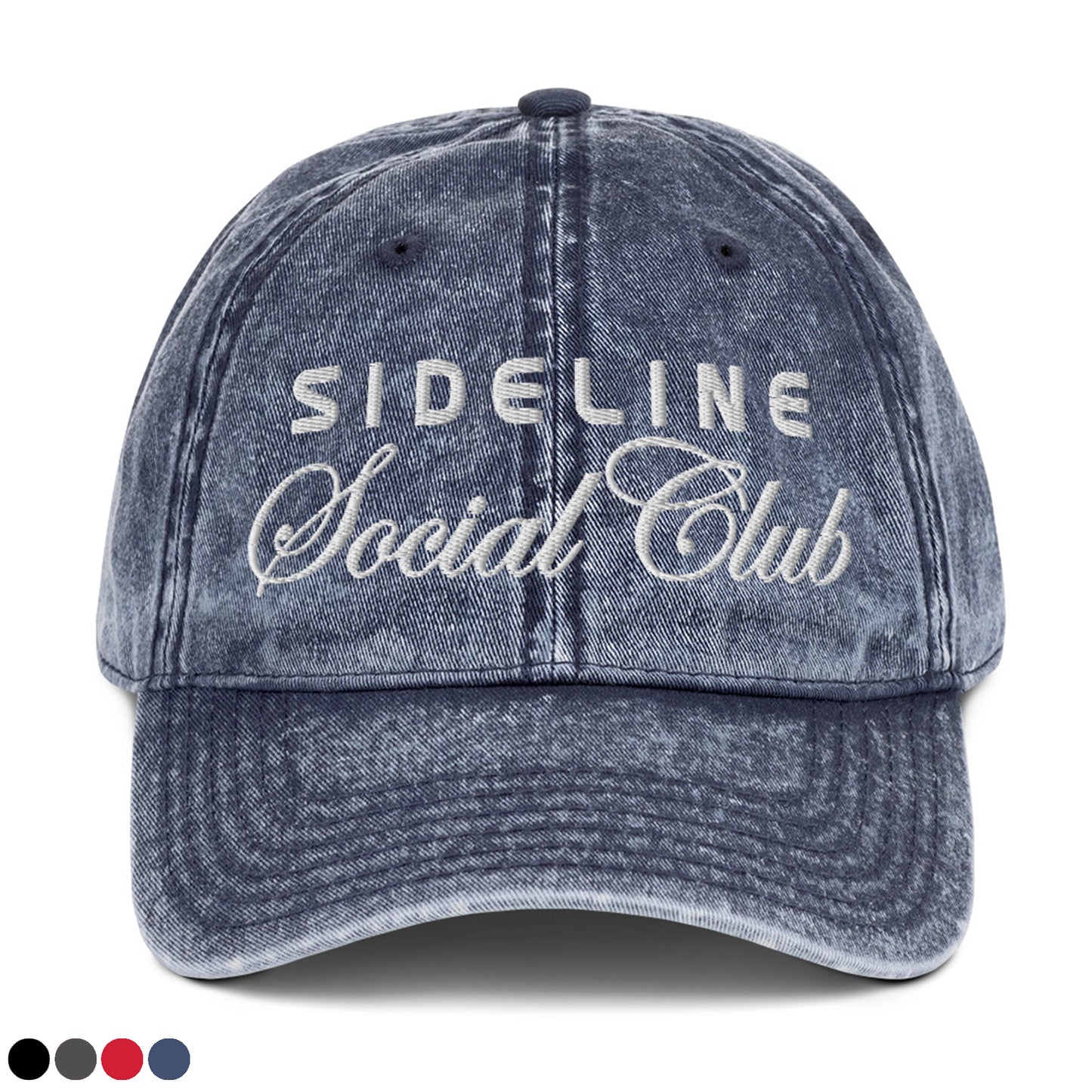 Adult Vintage Twill Hat - Embroidered Sideline Social Club