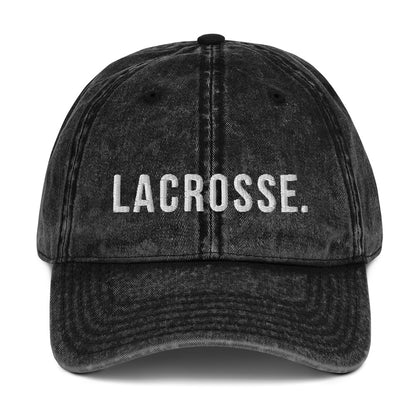 Adult Vintage Twill Hat - Embroidered Lacrosse