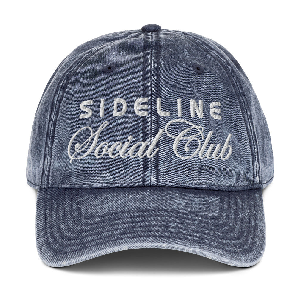 Adult Vintage Twill Hat - Embroidered Sideline Social Club