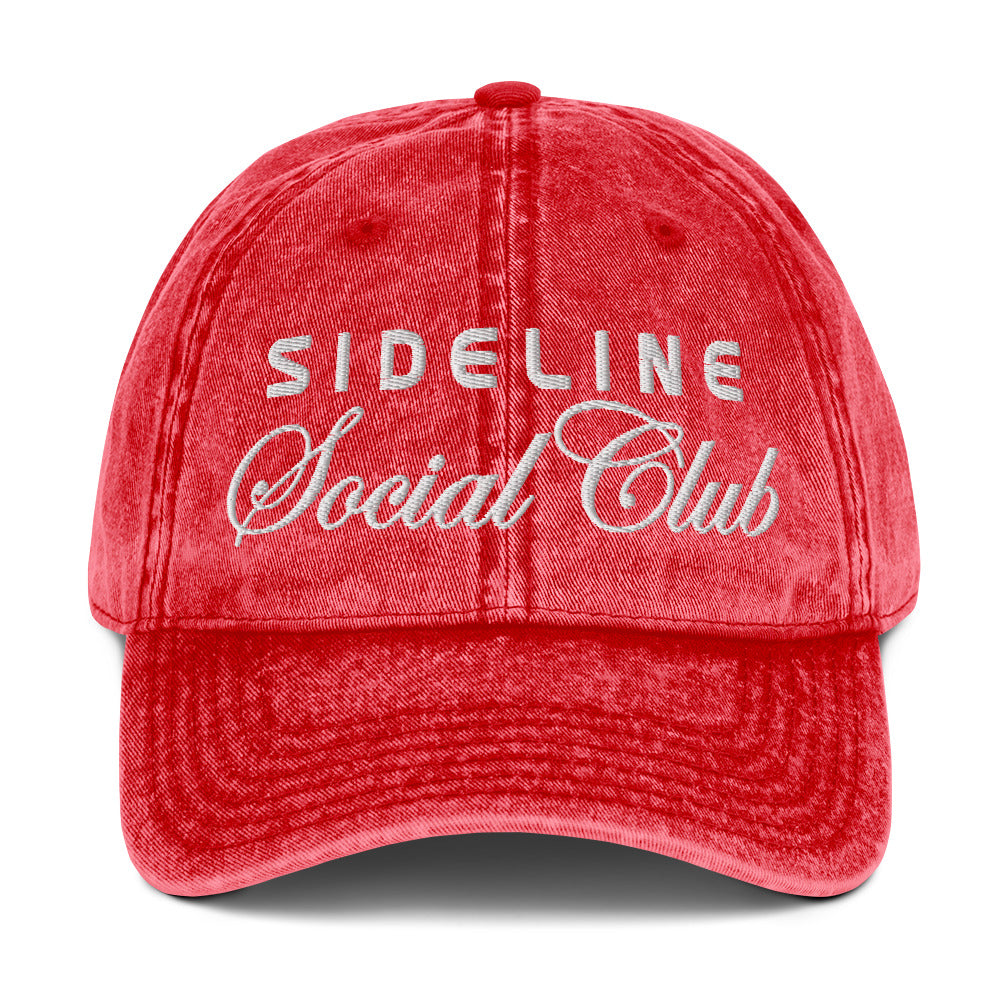 Adult Vintage Twill Hat - Embroidered Sideline Social Club