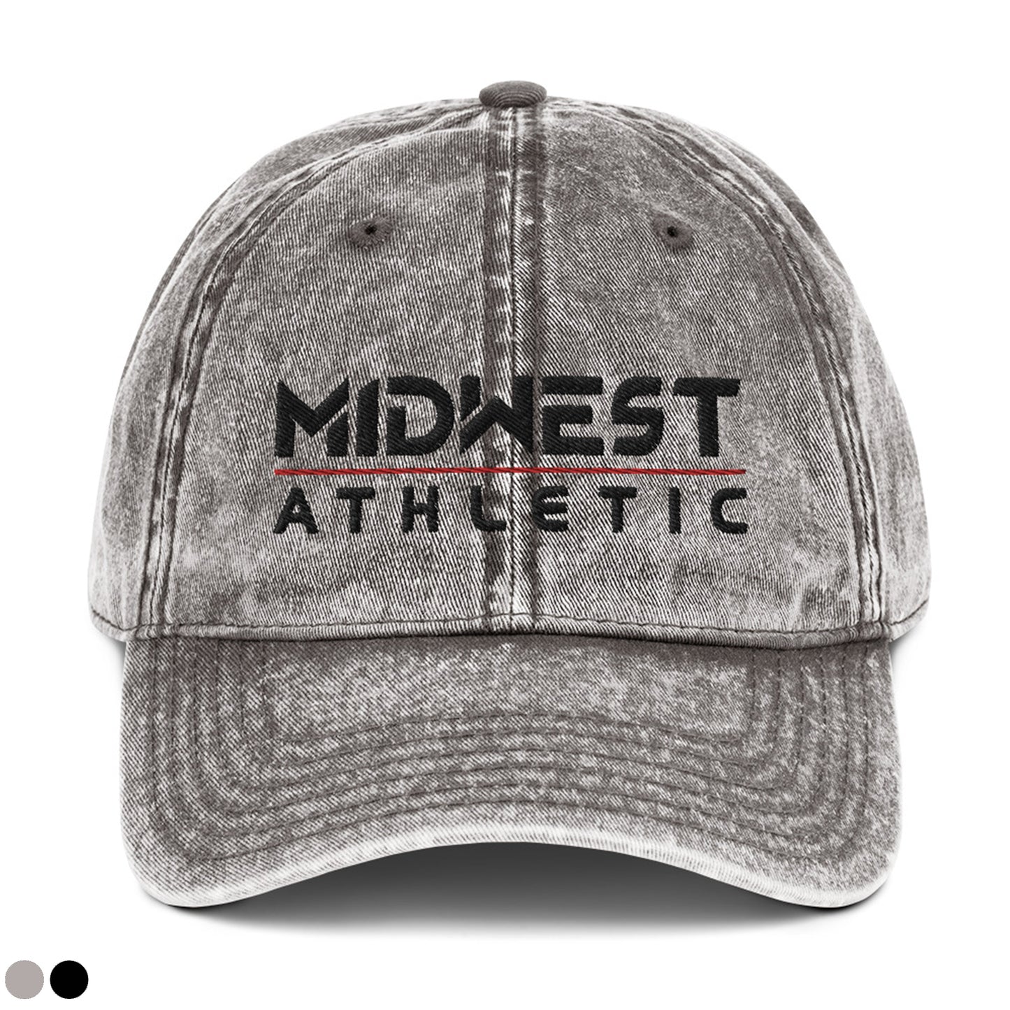 Adult Vintage Twill Hat - Embroidered Midwest Athletic Stack